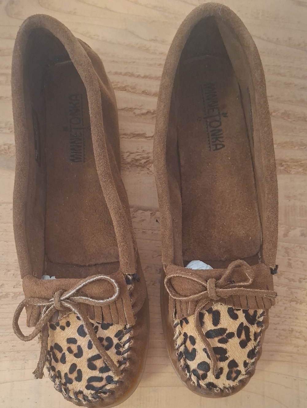 Minnetonka Leopard Print Suede Moccasins - Brand New